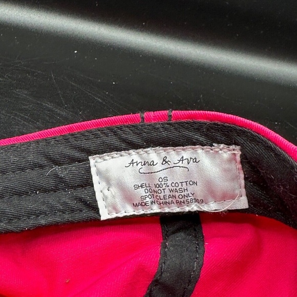 ANNA & AVA - Hat Red/Pink/Orange/Gray Baseball Cap Buckle Strapback, 100% Cotton - Picture 6 of 6